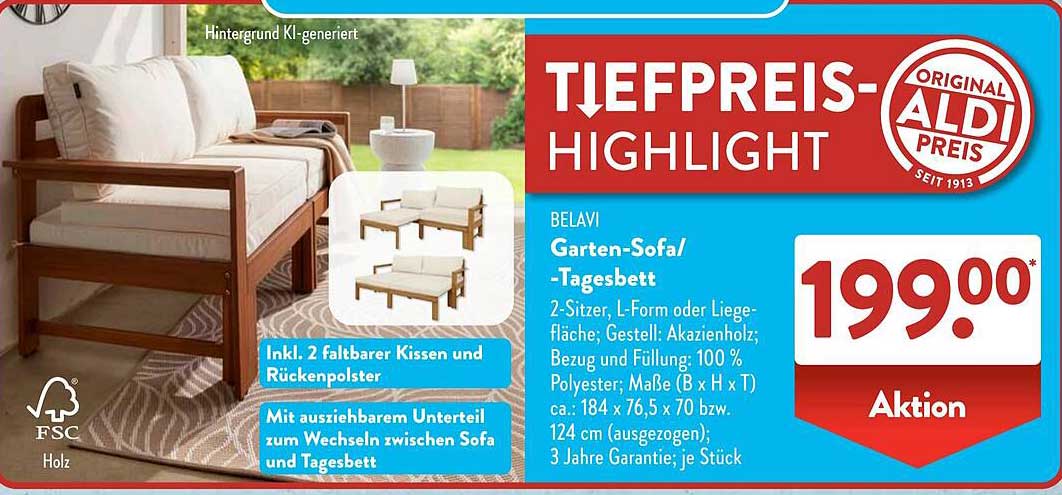 Garten-Sofa/-Tagesbett