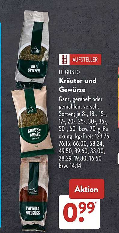 LE GUSTO Kräuter und Gewürze