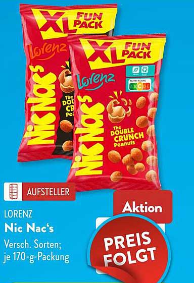 Lorenz Nic Nac's Versch. Sorten; je 170-g-Packung