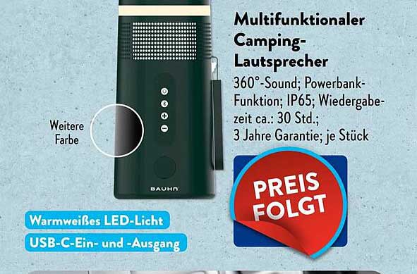 Multifunktionaler Camping-Lautsprecher