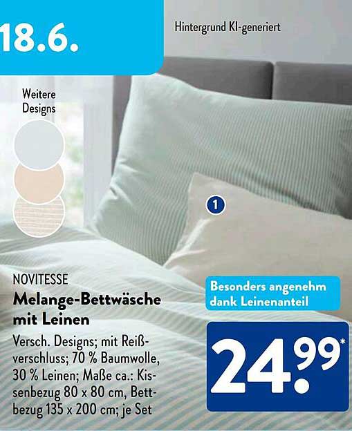 NOVITESSE Melange-Bettwäsche mit Leinen