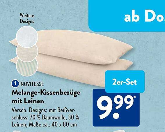 NOVITESSE Melange-Kissenbezüge mit Leinen