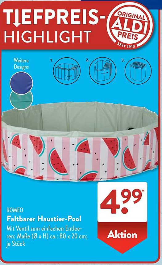 ROMEO Faltbarer Haustier-Pool