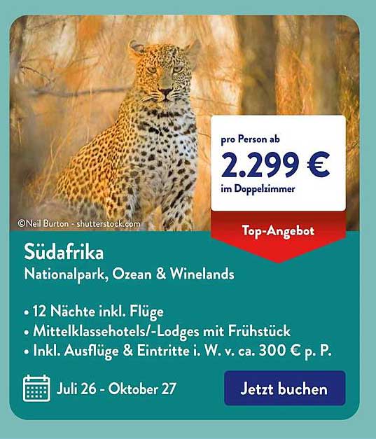 Südafrika Nationalpark, Ozean & Winelands