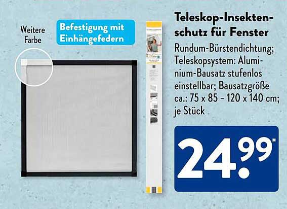 Teleskop-Insektenschutz für Fenster