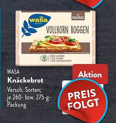 WASA Knäckebrot Versch. Sorten; je 260- bzw. 275-g-Packung