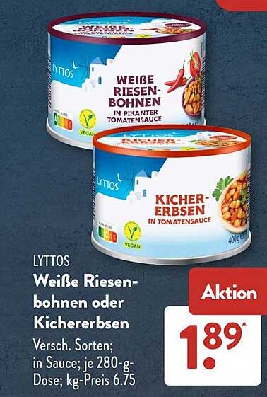 Weiße Riesenbohnen oder Kichererbsen