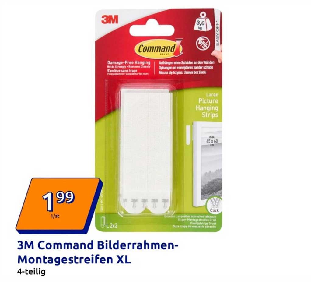 3M Command Bilderrahmen-Montagestreifen XL - 4-teilig