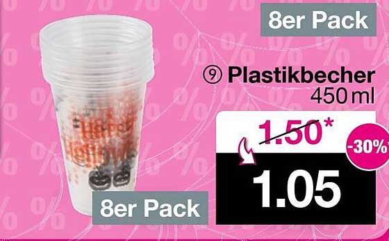8er Pack Plastikbecher 450 ml