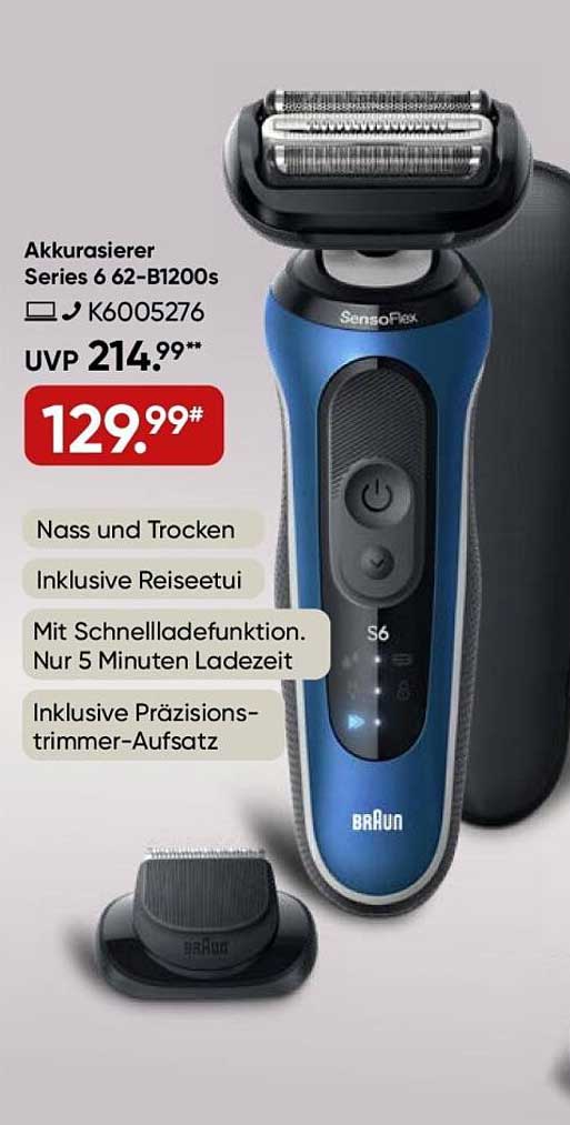 Akkurasierer Series 6 62-B1200s