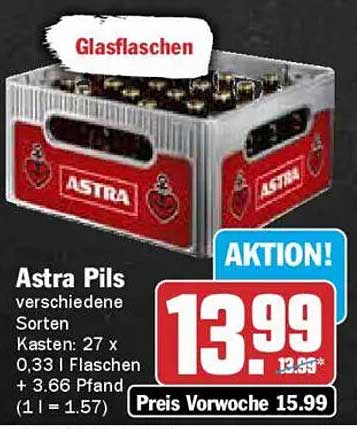 Astra Pils Kasten - 27 x 0,33 l Flaschen
