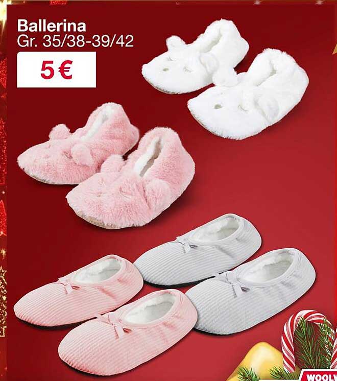 Ballerina Hausschuhe Gr. 35/38-39/42 für 5 €