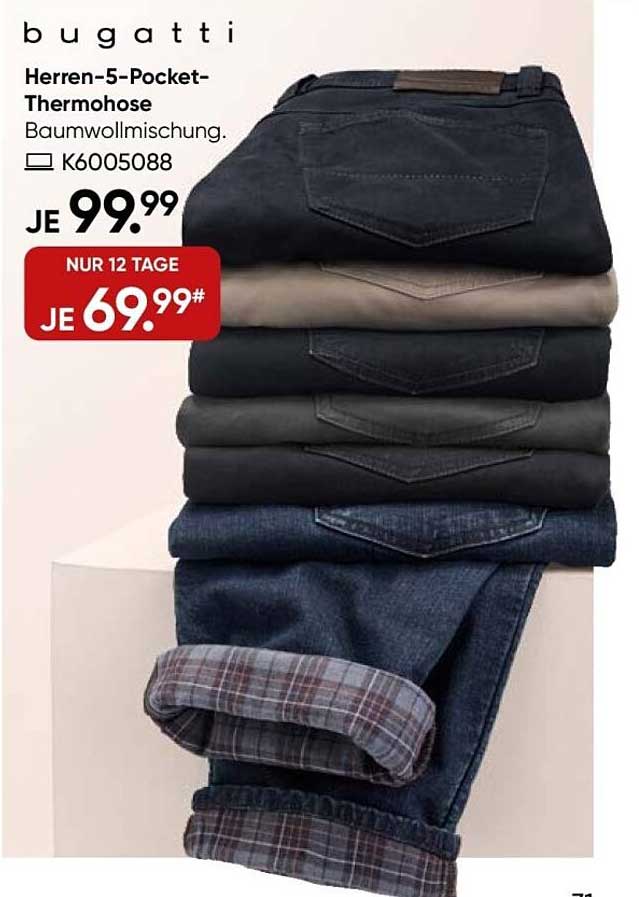 bugatti Herren-5-Pocket-Thermohose