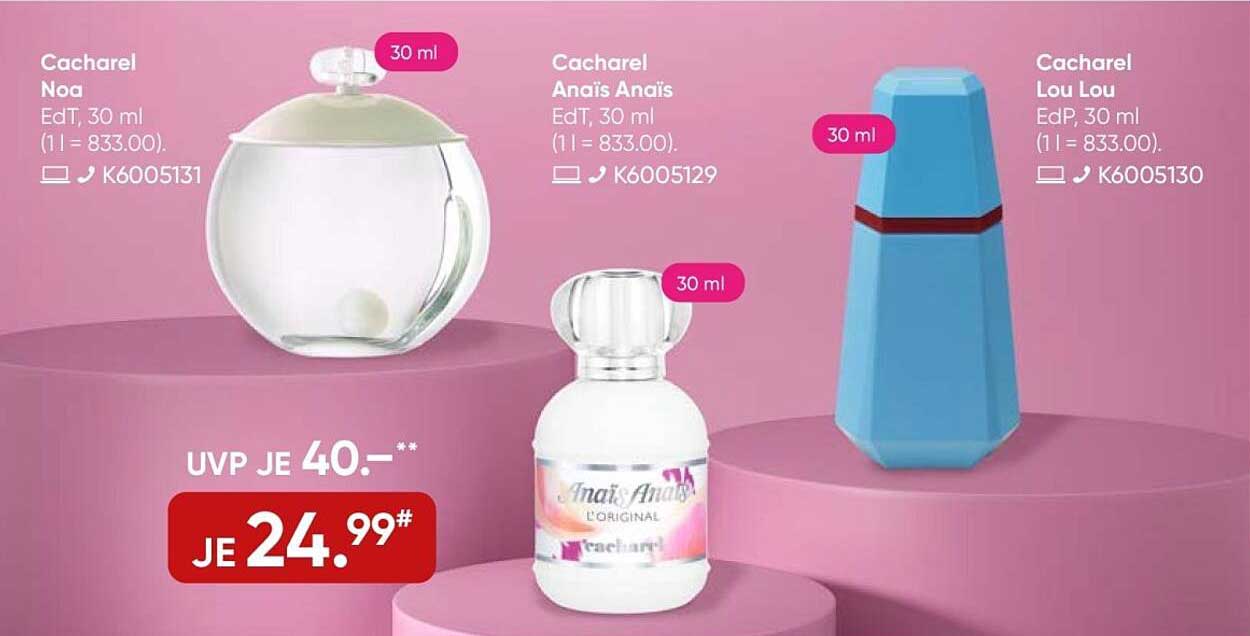 Cacharel Noa, Cacharel Anaïs Anaïs und Cacharel Lou Lou - jeweils 30 ml