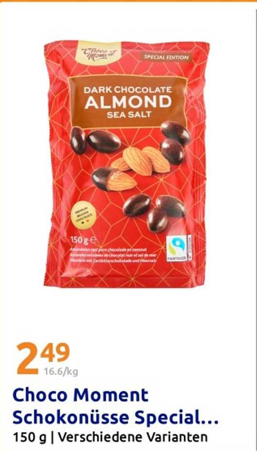 Choco Moment Schokonüsse Special Edition – Dark Chocolate Almond Sea Salt 150 g