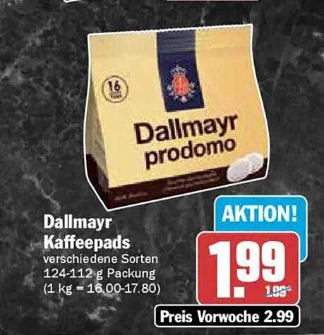 Dallmayr Kaffeepads verschiedene Sorten 124-112 g Packung
