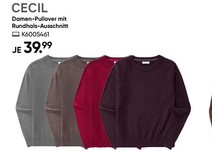 Damen-Pullover mit Rundhals-Ausschnitt von CECIL