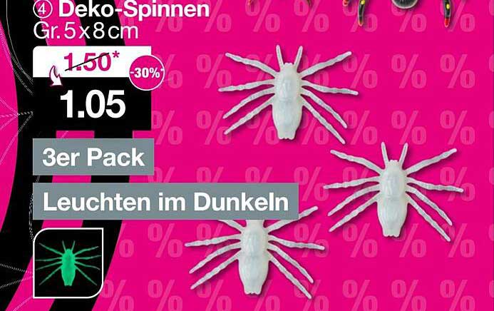 Deko-Spinnen 3er Pack – Leuchten im Dunkeln