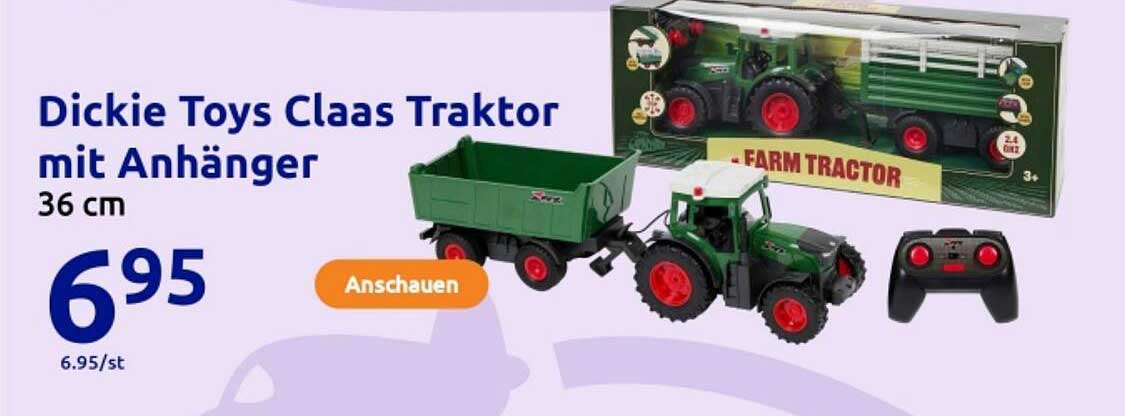 Dickie Toys Claas Traktor mit Anhänger 36 cm