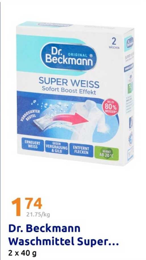 Dr. Beckmann Waschmittel Super Weiss 2 x 40 g