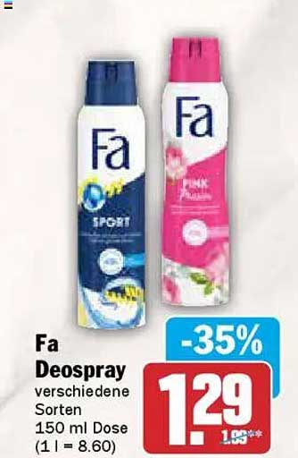 Fa Deospray verschiedene Sorten 150 ml Dose