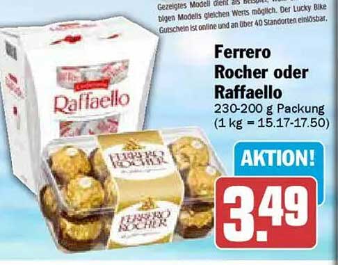 Ferrero Rocher oder Raffaello 230-200 g Packung