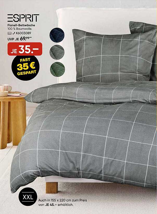 Flanell-Bettwäsche von Esprit - 100 % Baumwolle
