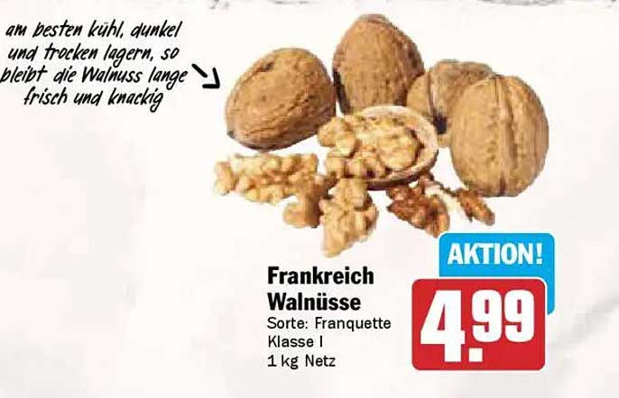 Frankreich Walnüsse, Sorte Franquette Klasse I, 1 kg Netz