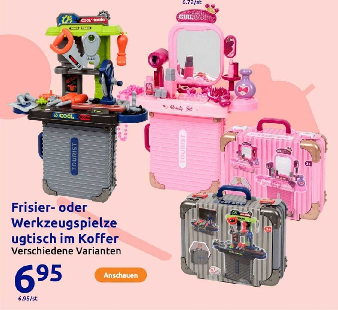 Frisier- oder Werkzeugspielzeug im Koffer