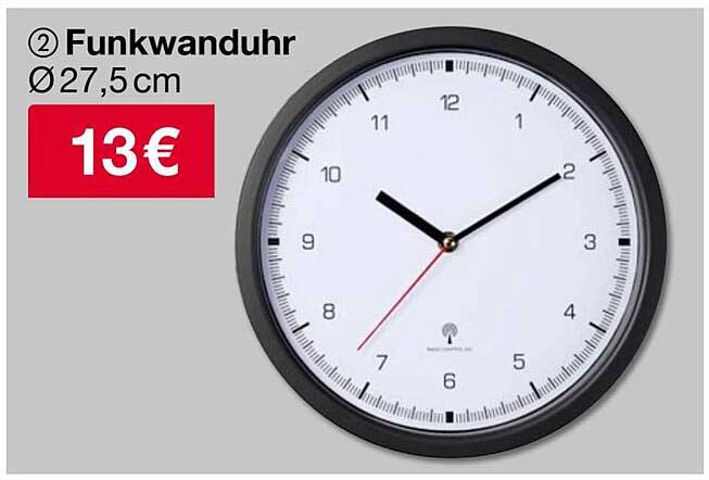 Funkwanduhr Ø27,5 cm