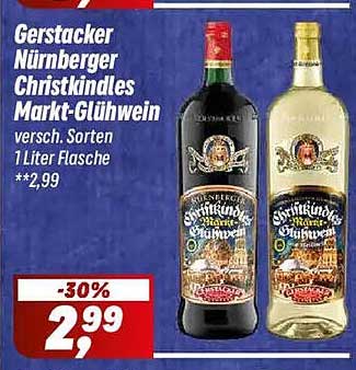 Gerstacker Nürnberger Christkindles Markt-Glühwein, verschiedene Sorten, 1 Liter Flasche