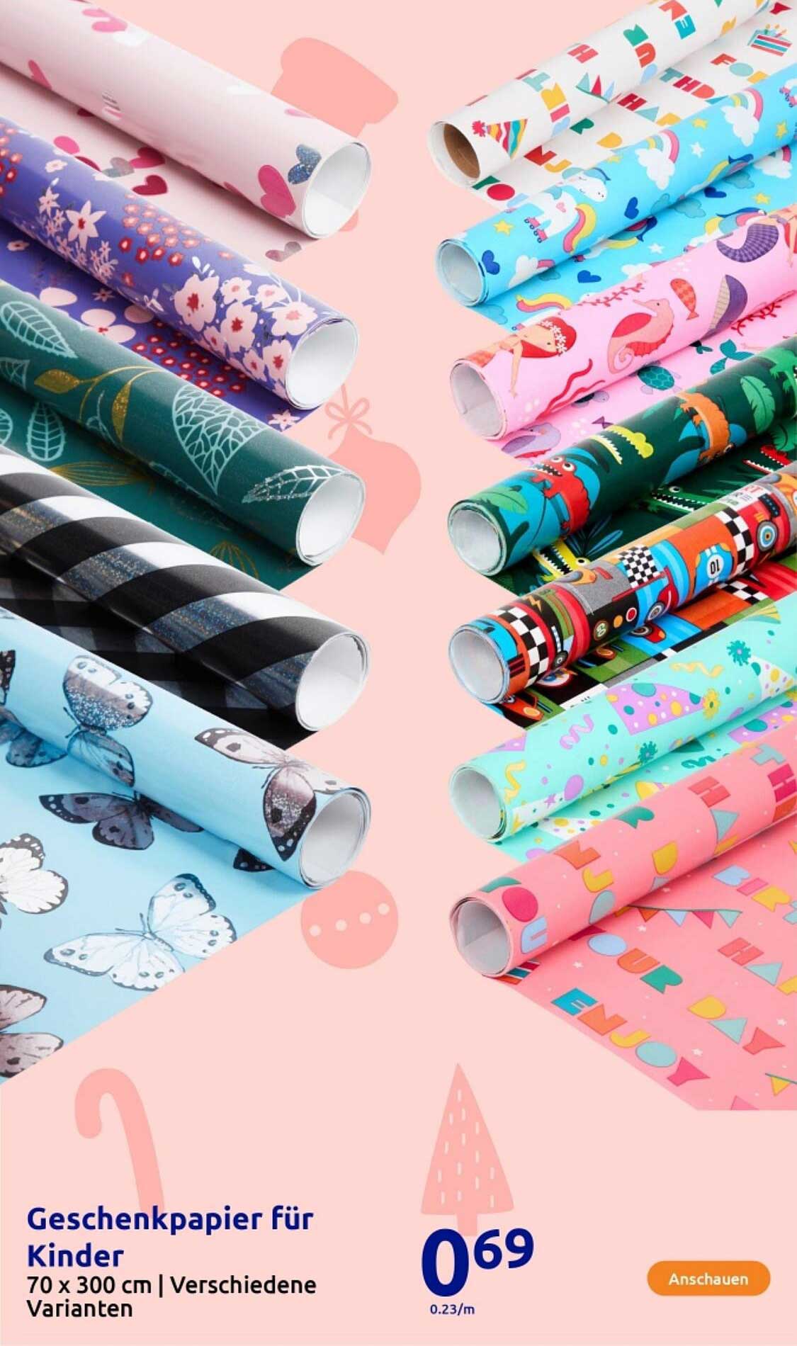 Geschenkpapier für Kinder - 70 x 300 cm | Verschiedene Varianten