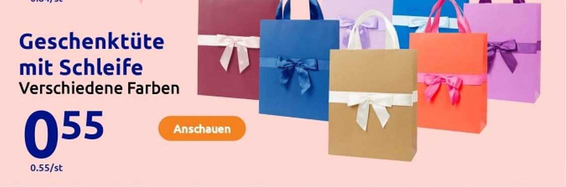 Geschenktüte mit Schleife - Verschiedene Farben