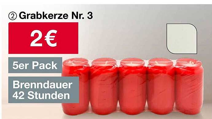 Grabkerze Nr. 3 – 5er Pack