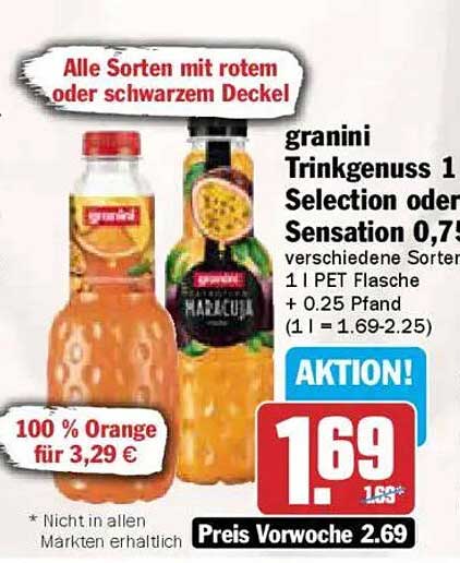 granini Trinkgenuss 1 Selection oder Sensation 0,75 l