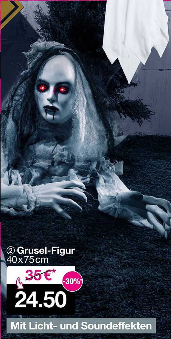 Grusel-Figur mit Licht- und Soundeffekten