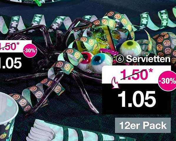 Gruselige Servietten im 12er Pack