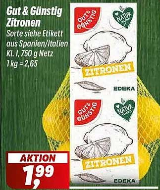 Gut & Günstig Zitronen 750 g