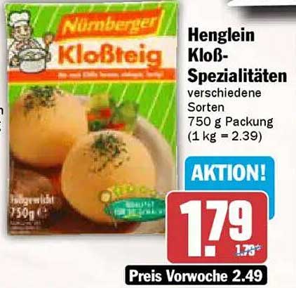 Henglein Kloß-Spezialitäten verschiedene Sorten 750 g Packung