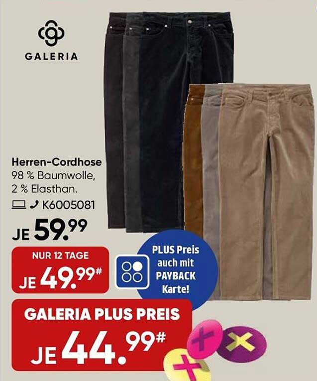 Herren-Cordhose - 98 % Baumwolle, 2 % Elasthan