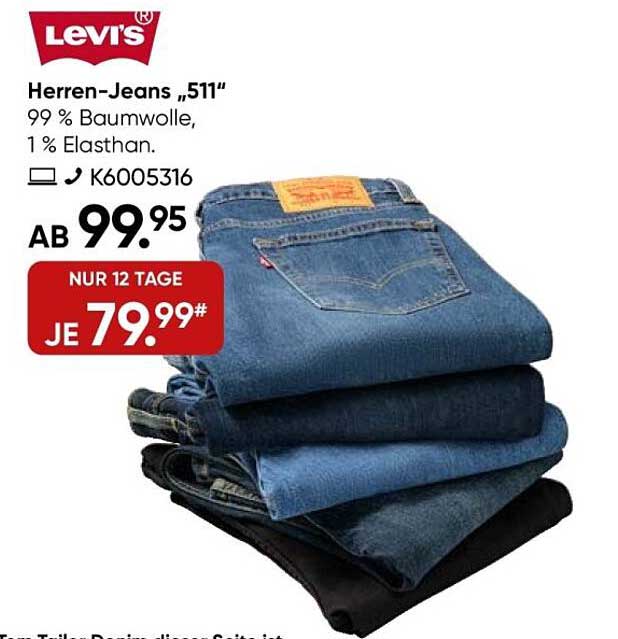 Herren-Jeans „511“ von Levi's - Jetzt für 79,99 €