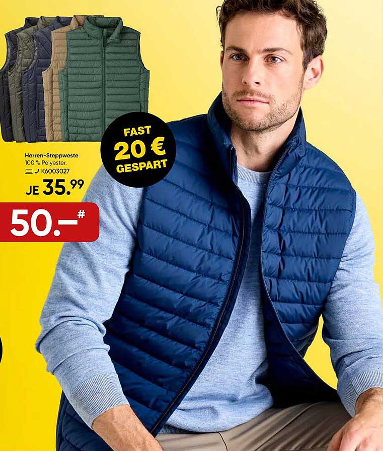 Herren-Steppweste für nur 35,99 € (statt 50,00 €)