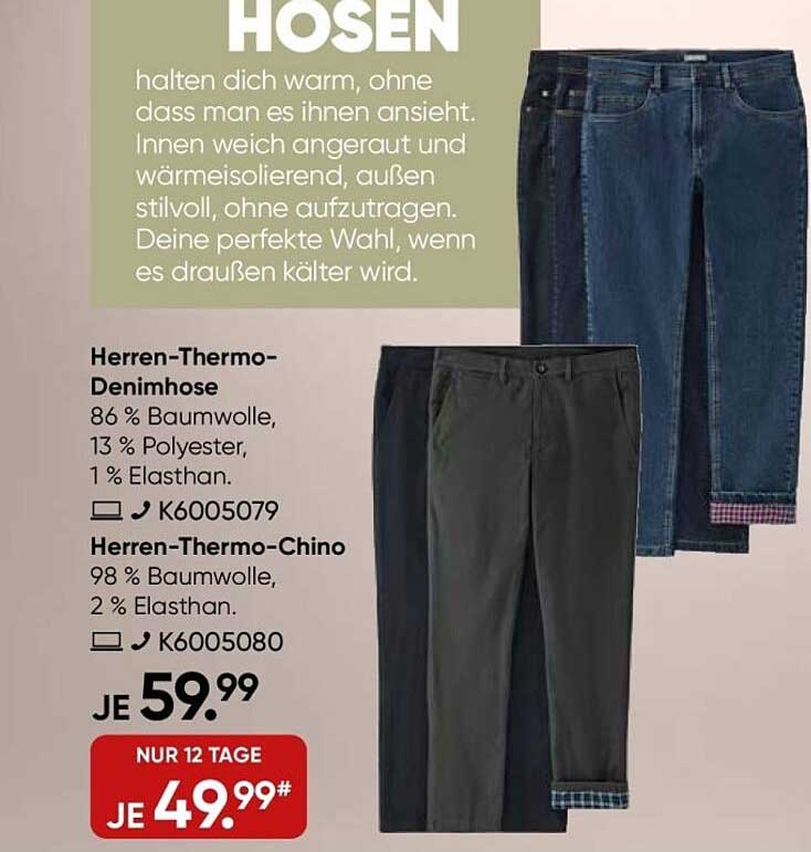 Herren-Thermo-Denimhose & Herren-Thermo-Chino