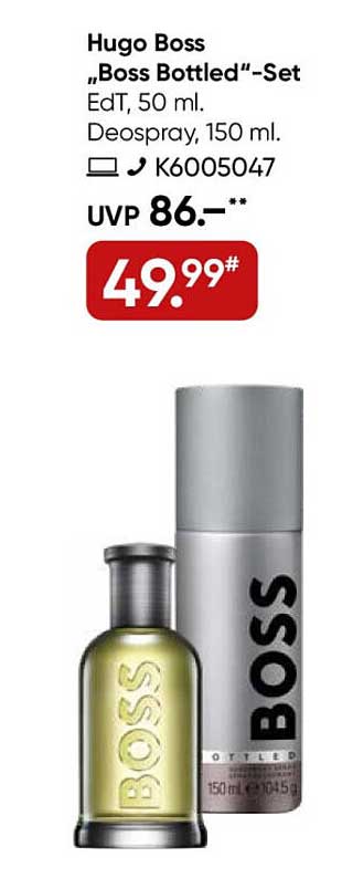 Hugo Boss „Boss Bottled“-Set EdT, 50 ml und Deospray, 150 ml