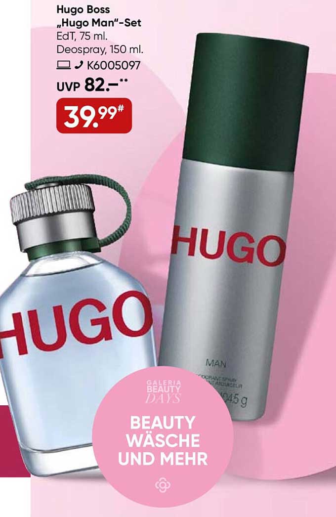 Hugo Boss „Hugo Man“-Set EdT, 75 ml. + Deospray, 150 ml.