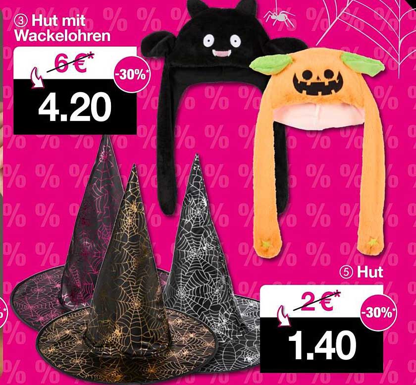 Hut mit Wackelohren und Halloween-Hüte im Angebot