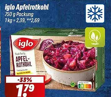 iglo Apfelrotkohl 750 g Packung