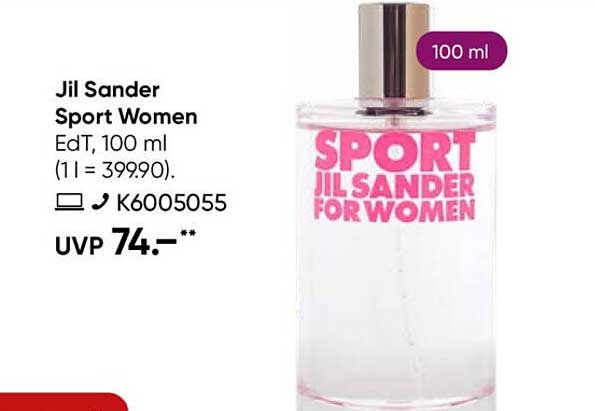 Jil Sander Sport Women EdT, 100 ml