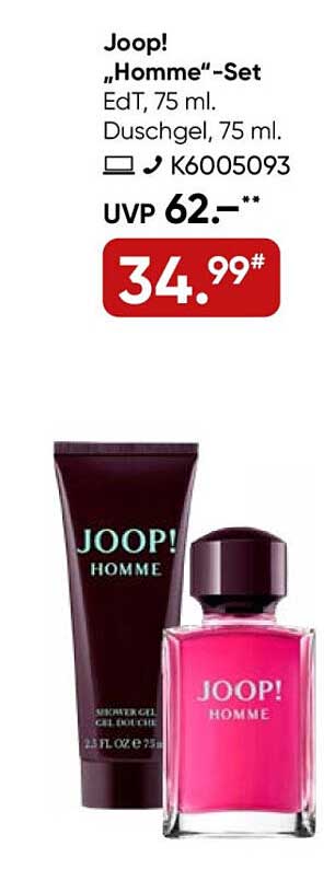 Joop! „Homme“-Set – EdT 75 ml. und Duschgel 75 ml.