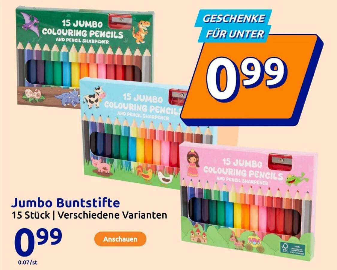 Jumbo Buntstifte 15 Stück - Verschiedene Varianten